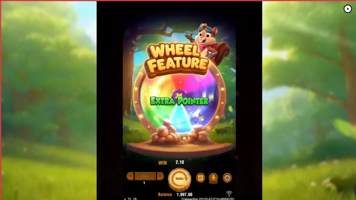 Tampilan visual slot 3 Fortune Nuts dengan tema hutan dan tupai lucu