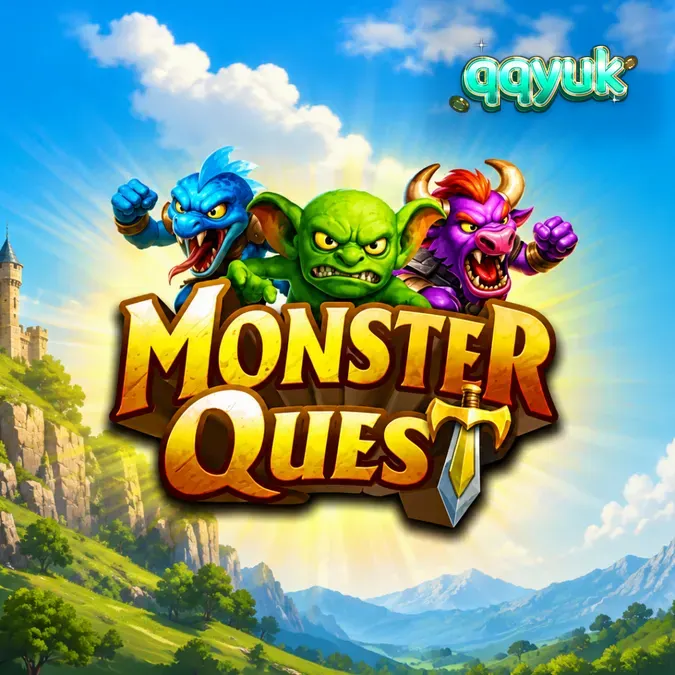 Tampilan layar permainan slot Monster Quest dengan tema fantasi abad pertengahan yang tajam di perangkat seluler.