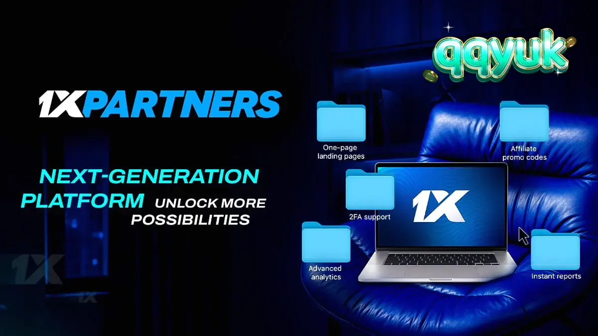 Tampilan antarmuka dasbor afiliasi 1xPartners yang diperbarui